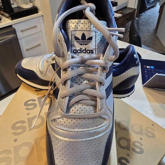 Adidas Originals Galaxy OG Silver Metallic/Night Indigo Shoes JR1614 MENS SZ 10 - Picture 4 of 14